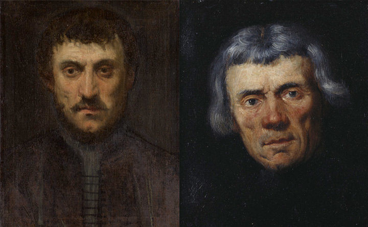 Composite image of two Tintoretto portraits.