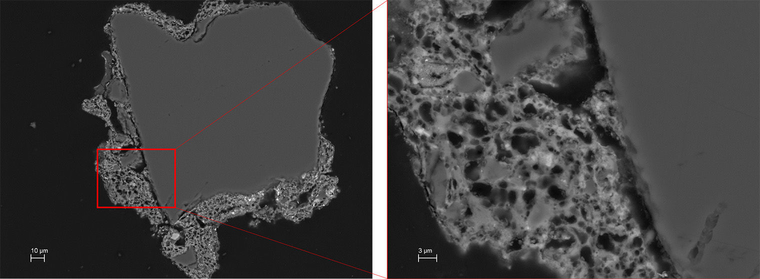 SEM imaging of the bronze.