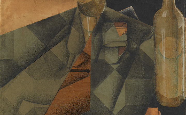 Detail of a Cubist still life painting by Juan Gris