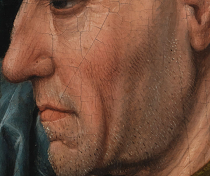  Details of the oldest king's face in the Copenhagen panel