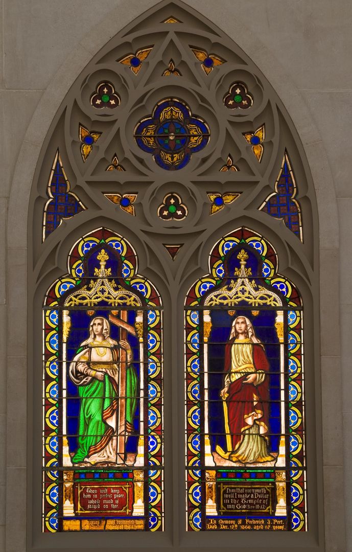Henry E. Sharp (American, active ca. 1850–ca. 1897). Faith and Hope, 1867–69. Stained glass