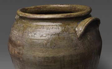 Detail of a jar made by the enslaved potter Dave (later known as David Drake).
