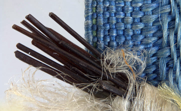 Micrograph using extended focus Z-stacking from a large-scale, nineteenth-century Tibetan appliqué