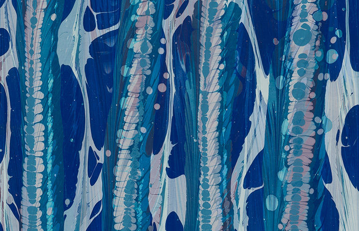 Marbled paper in shades of blue