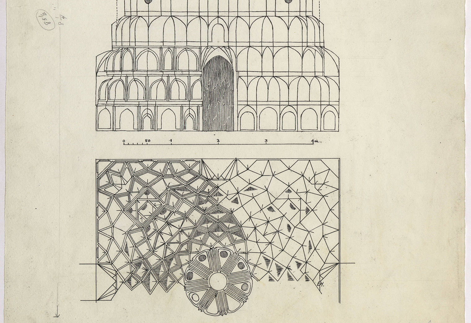 Detail of a page with two geometric sketches