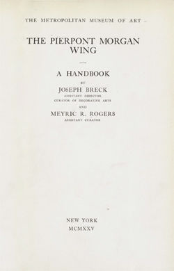 Handbook of the Pierpont Morgan Wing - MetPublications - The