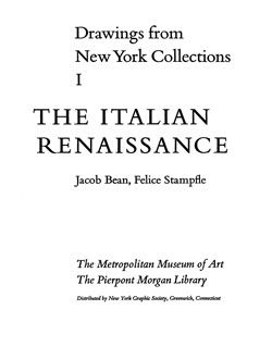 Drawings from New York Collections. Vol. 1, The Italian Renaissance