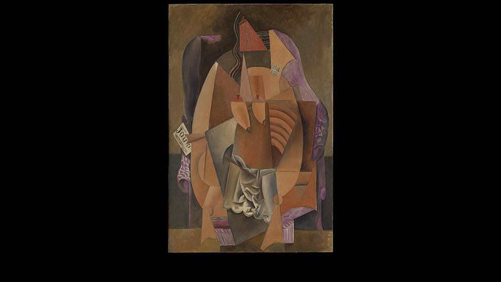 Pablo Picasso (Spanish, 1881–1973). <em>Woman in a Chemise in an Armchair</em>, 1913–1914. Leonard A. Lauder Cubist Collection, Gift of Leonard A. Lauder, in celebration of the Museum’s 150th Anniversary, 2019 (2019.593)