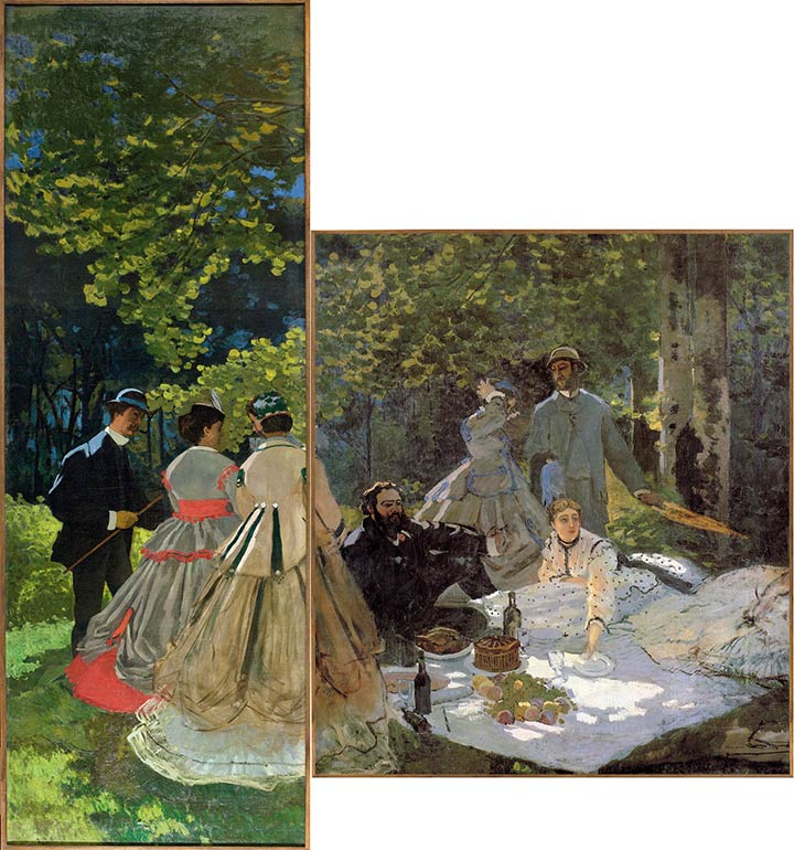Monet's unfinished Luncheon on the Grass (1865–66)