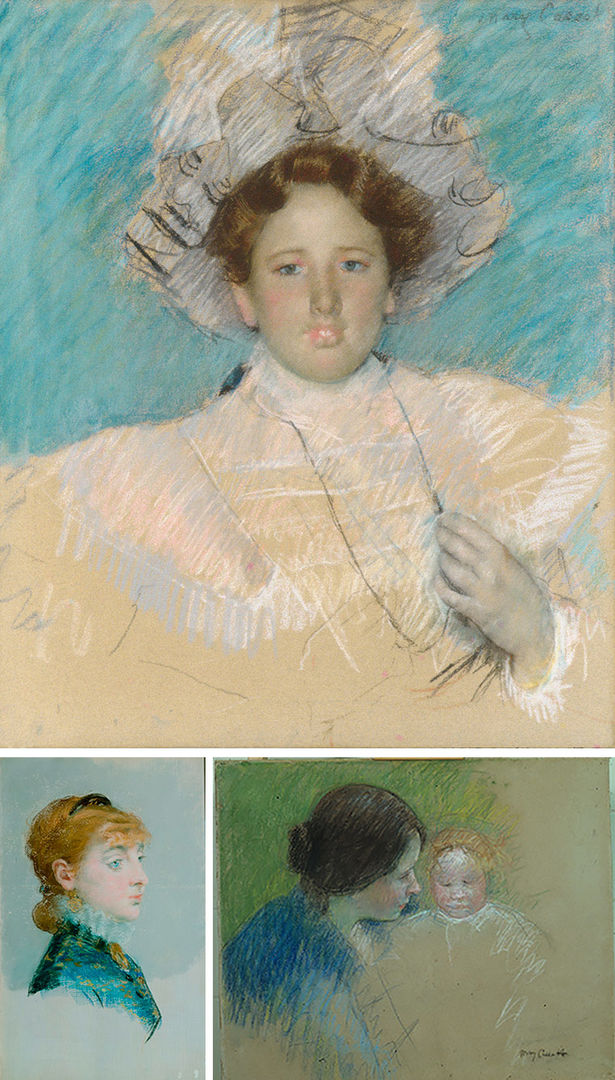 Three pastels by Cassatt and Manet showing nonfini