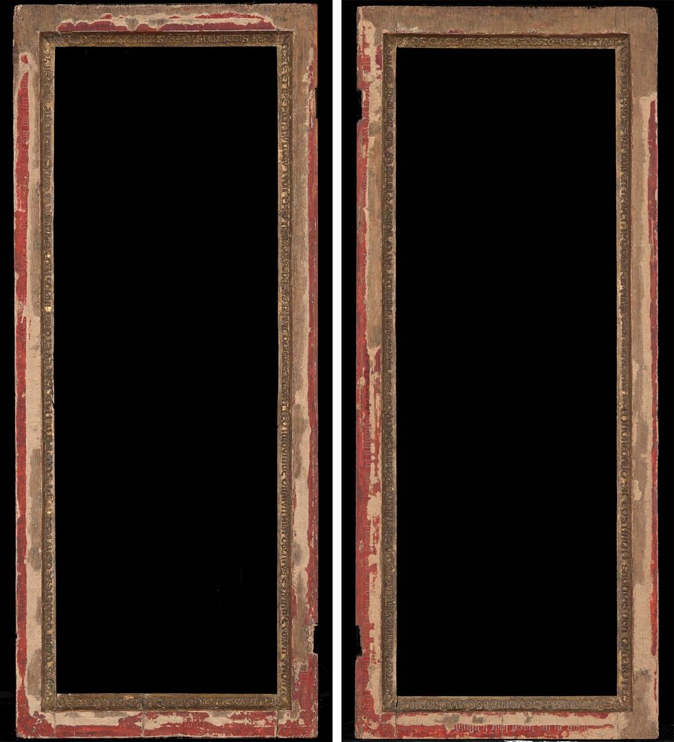 Photos of two rectangular frames against a black background
