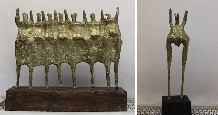 Two bronze sculptures by Krishna Reddy