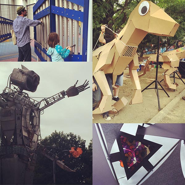 Collage of the Maker Faire events