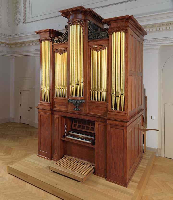 The Appleton organ shown in the gallery after renovation. 