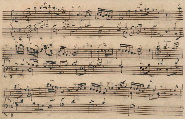 A handwritten copy of the aria, from the Notebook for Anna Magdalena Bach (1725)
