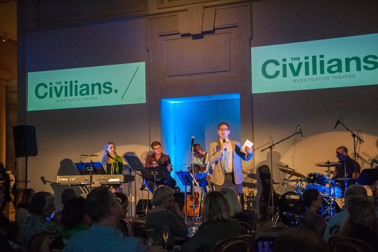 The Civilians perform Let Me Ascertain You in the Petrie Court Café, September 2014. © Stephanie Berger