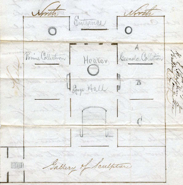 Plan of the first floor of the Douglas Mansion