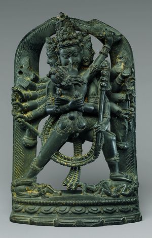 Twelve-Armed Chakrasamvara and His Consort, Vajravarahi
