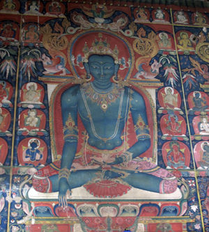 Shalu wall painting of the Buddha Akshobhya