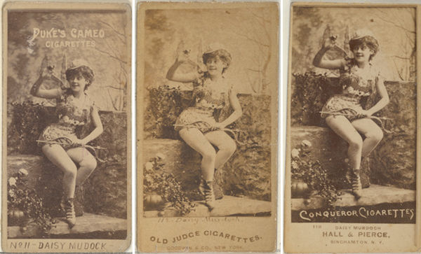 Composite of three tobacco cards