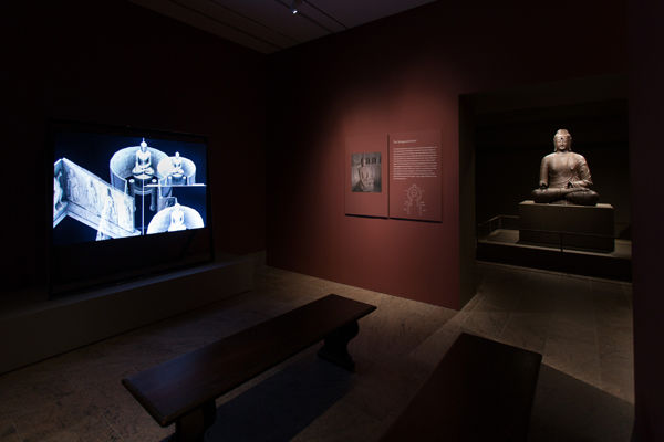 View of video of Seokguram grotto in the Silla exhibition