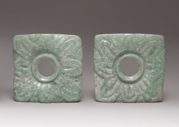 Pair of earflare frontals, 3rd–6th century | The Metropolitan Museum of Art, Gift of Arthur M. Bullowa, 1989 | 1989.314.15a, b