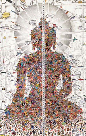 Gonkar Gyatso (born Lhasa, 1961). Dissected Buddha (detail), 2011.