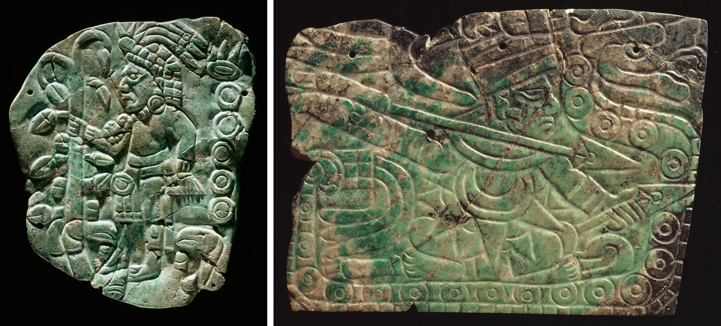 Two jadeite plaques from the Sacred Cenote of Chichen Itza