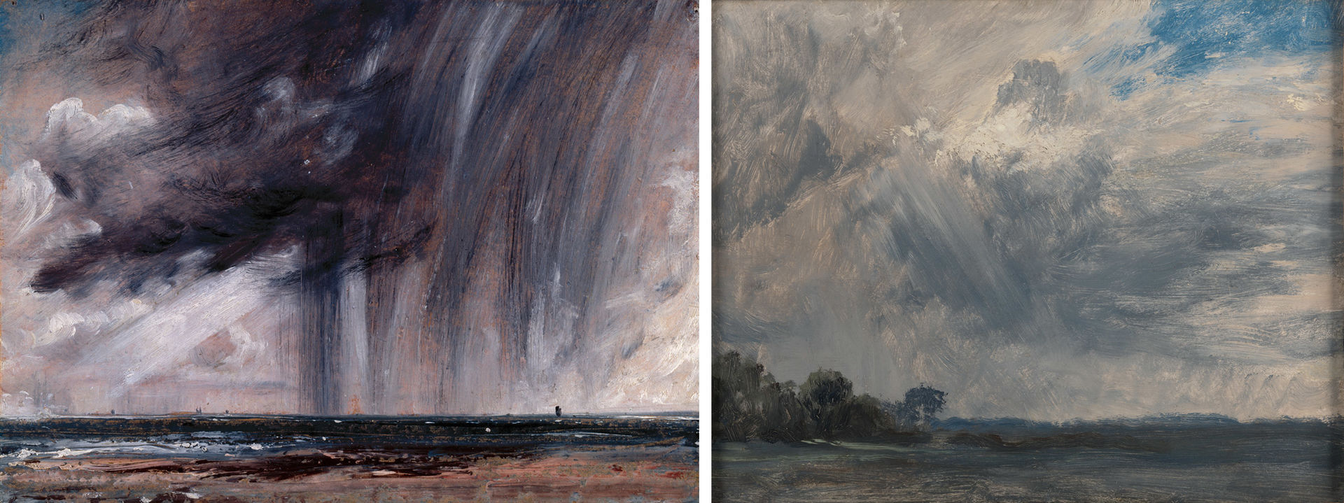 Two paintings of clouds by John Constable