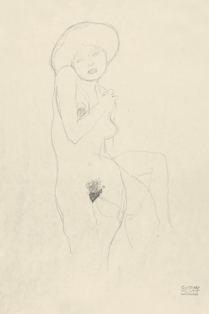 Gustav Klimt standing nude