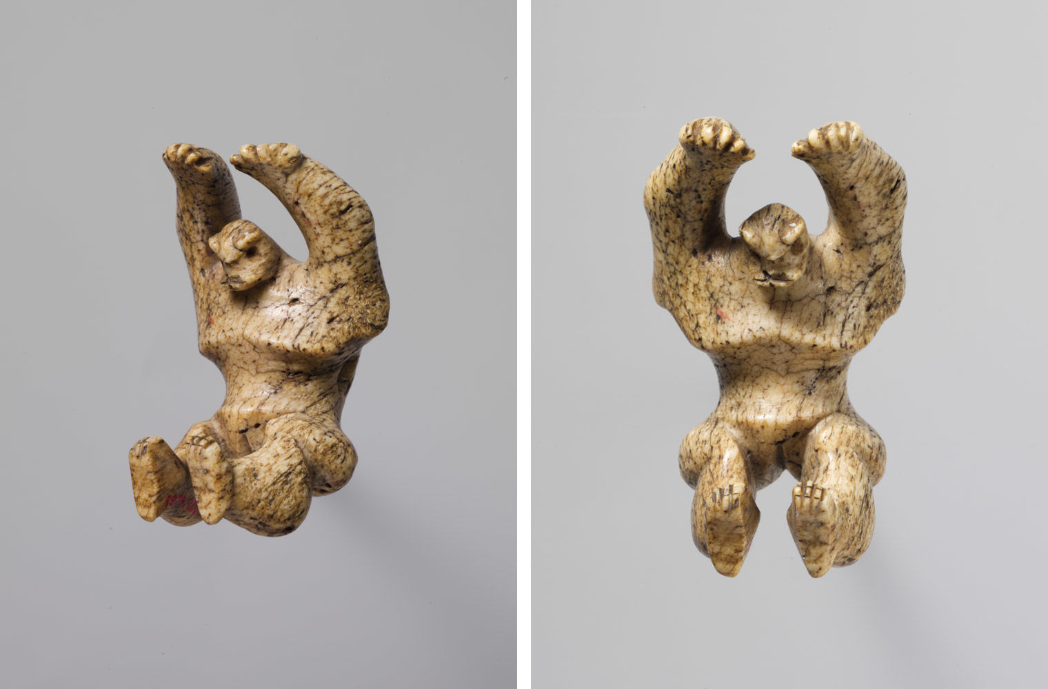 Two views of a whalebone pendant from Hawai'i