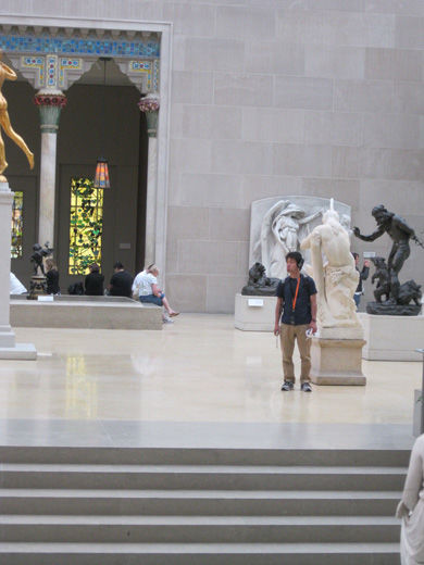 A visitor in The Charles Engelhard Court