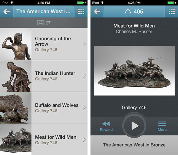 Screen shots from The American West in Bronze Audio Guide