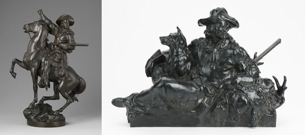 Frederick William MacMonnies (American, 1863–1937). Left: Kit Carson, ca. 1907–11. Right: The Hunter (Pioneer Monument, sketch), ca. 1907-11 