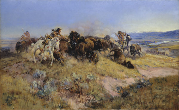Charles M. Russell (American, 1864–1926). Buffalo Hunt [No. 40], 1919
