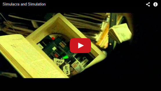 Clip from The Matrix (1999), showing a copy of Simulacra and Simulation