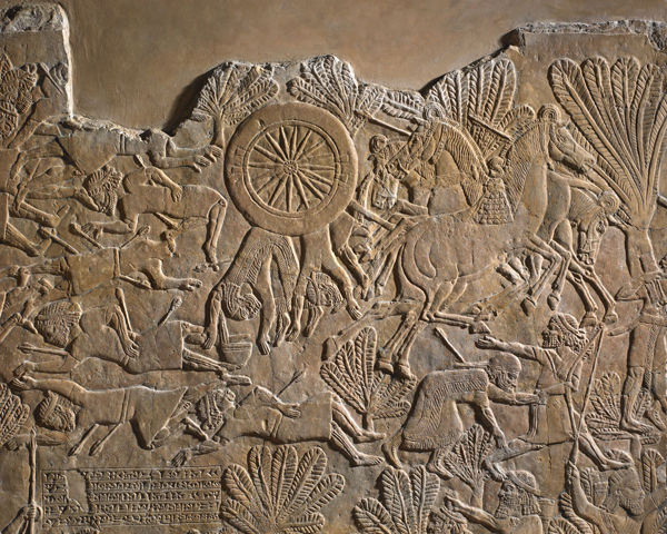 Detail from Limestone reliefs depicting the battle of Til-Tuba