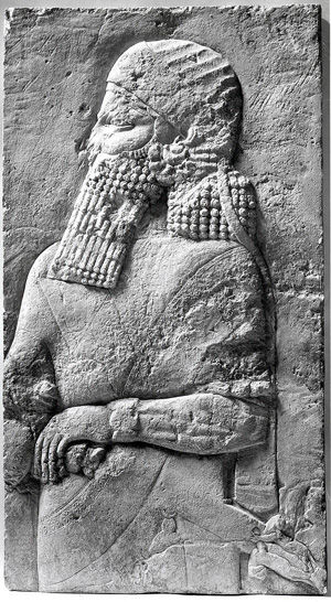 Gypsum alabaster relief