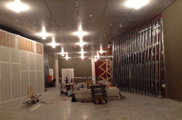 View of the gallery under construction