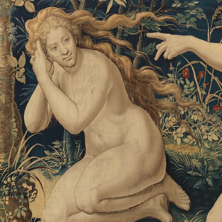 Pieter Coecke van Aelst (Netherlandish, 1502–1550). Story of Creation: God's Anger after the Fall tapestry (detail), 1548. Woven by Jan de Kempeneer (Flemish, active 1540–56). Wool, silk and gilt metallic thread