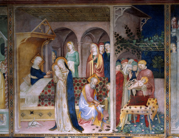 Scenes from the Life of John the Baptist (Birth and Circumcision) (detail)