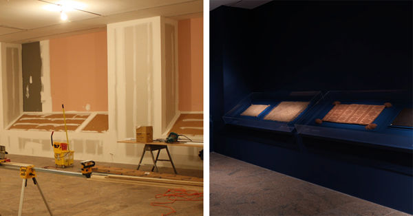Left: Gallery under construction. Right: Finished gallery