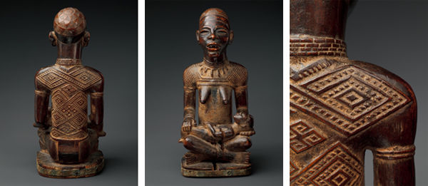 Seated Female Supporting Figure with Clasped Hands