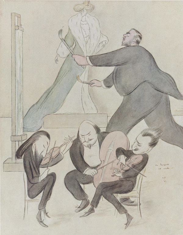 Max Beerbohm (English, 1872–1956). Sargent at Work (cartoon)
