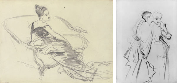Two drawings by Sargent