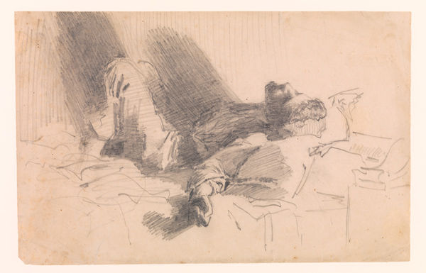 John Singer Sargent (American, 1856–1925). Sleeping Man, ca. 1905–10. Graphite on off-white wove paper; 12 1/4 x 15 3/4 in. (31.1 x 40 cm); mat: 14 1/4 × 19 1/4 in. (36.2 × 48.9 cm). The Metropolitan Museum of Art, New York, Gift of Mrs. Francis Ormond, 1950 (50.130.140o)