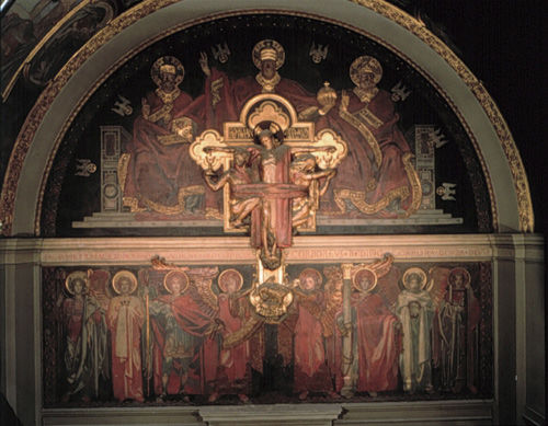 Dogma of the Redemption: Trinity; Crucifix and Frieze of Angels