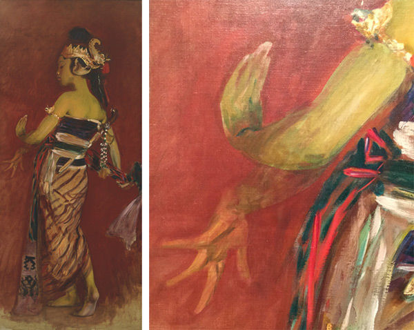 Javanese Dancer, full portrait and detail of hand