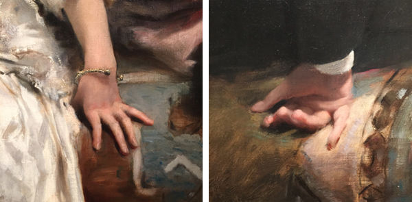 Details of the two Pailleron children's hands