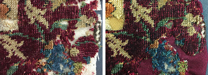 Before and after close-up images of restoration